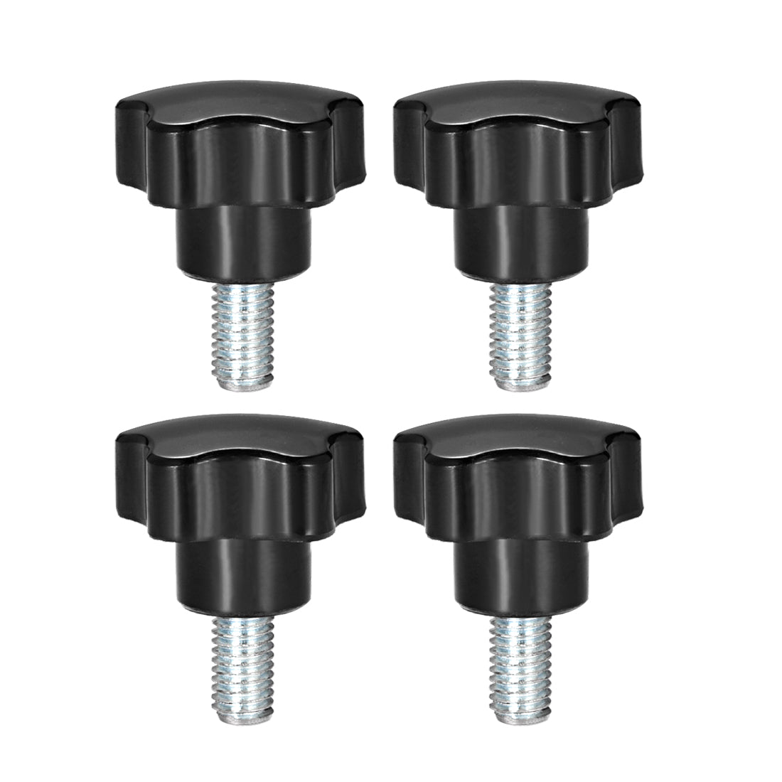 uxcell Uxcell 4 Pcs Star Knobs Grips M10 x 20mm Male Thread  Steel Zinc Stud Replacement PP