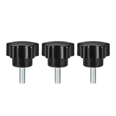 Harfington Uxcell 3 Pcs Star Knobs Grips M6 x 20mm Male Thread  Steel Zinc Stud Replacement PP