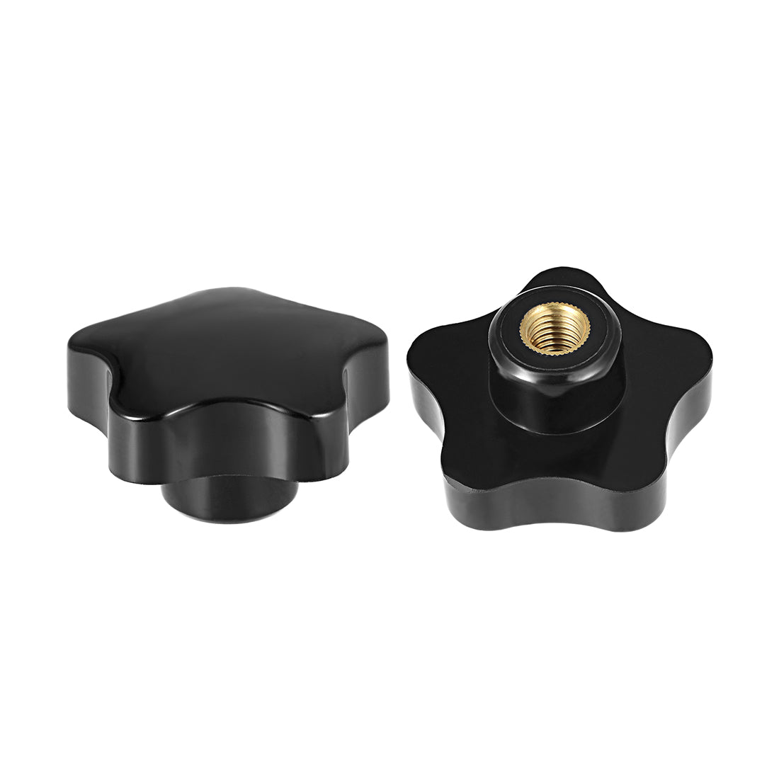 uxcell Uxcell M12 Nut Thread Clamping Knob, Black Plastic 5 Star Shape Knob Handle for Machine Tool, 1pcs