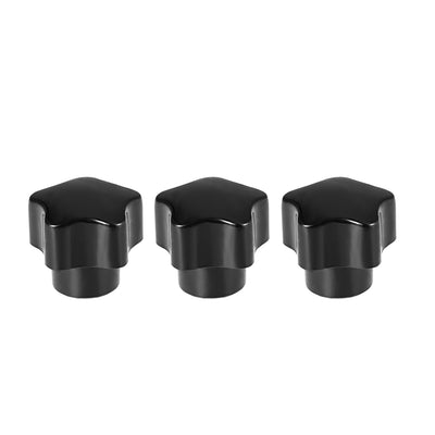 uxcell Uxcell M5 Nut Thread Clamping Knob, Black Plastic 5 Star Shape Knob Handle for Machine Tool, 3pcs