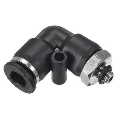 Harfington Uxcell PL6-M5 Pneumatic Push to Connect Fitting, Male Elbow - 15/64" Tube OD x M5 Thread  Tube Fitting 4pcs