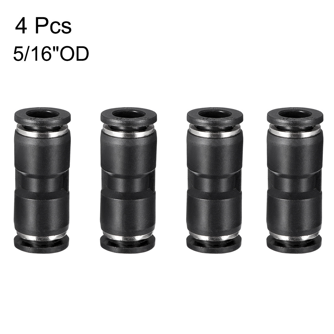 uxcell Uxcell 4pcs Push to Connect Fittings Tube Connect  8mm or 5/16” Straight od Push Fit Fittings Tube Fittings Push Lock