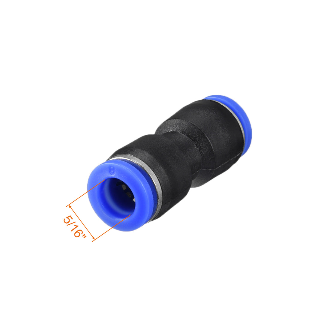 uxcell Uxcell 3pcs Push to Connect Fittings Tube Connect  8mm or 5/16" Straight OD Push Fit Fittings Tube Fittings Push Lock Blue