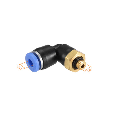 Harfington Push to Connect Tube Fitting, Male Elbow Thread Pneumatic Air Push Fit Lock Fitting