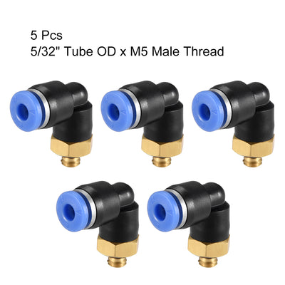 Harfington Push to Connect Tube Fitting, Male Elbow Thread Pneumatic Air Push Fit Lock Fitting