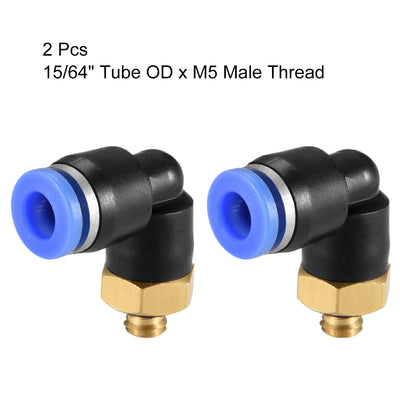 Harfington Push to Connect Tube Fitting, Male Elbow Thread Pneumatic Air Push Fit Lock Fitting