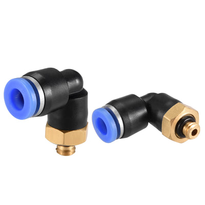 Harfington Push to Connect Tube Fitting, Male Elbow Thread Pneumatic Air Push Fit Lock Fitting