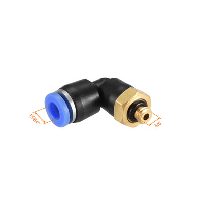 Harfington Push to Connect Tube Fitting, Male Elbow Thread Pneumatic Air Push Fit Lock Fitting