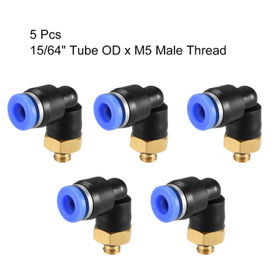 Harfington Push to Connect Tube Fitting, Male Elbow Thread Pneumatic Air Push Fit Lock Fitting