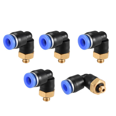 Harfington Push to Connect Tube Fitting, Male Elbow Thread Pneumatic Air Push Fit Lock Fitting