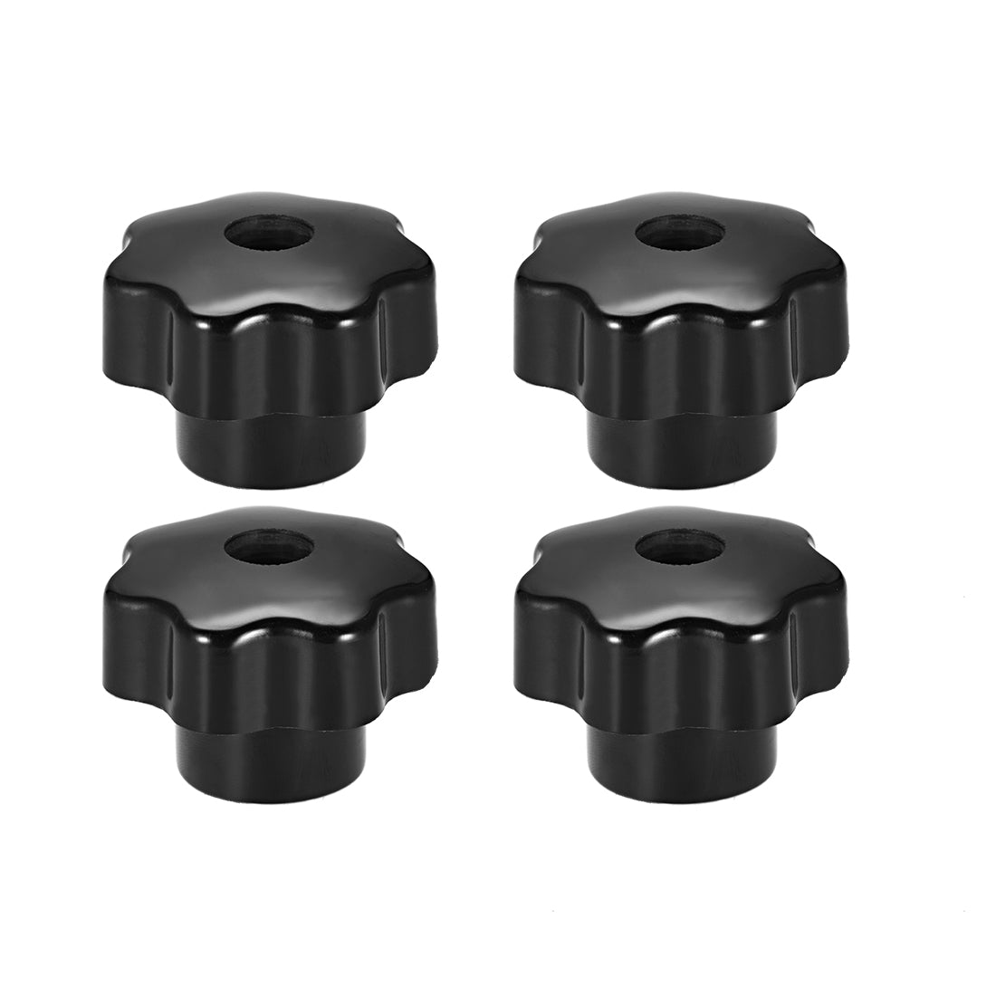 Uxcell Uxcell 4 Pcs Star Knob Grip Handle M8 Diameter 39mm Brass Insert Female Thread Black