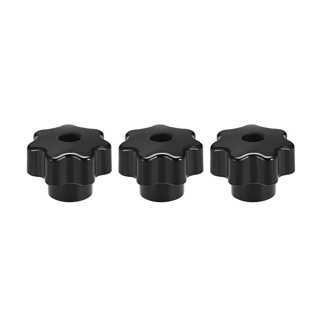 uxcell Uxcell 3 Pcs Star Knob Grip Handle Brass Insert Female Thread  Black