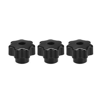 Harfington Uxcell 3 Pcs Star Knob Grip Handle Brass Insert Female Thread  Black