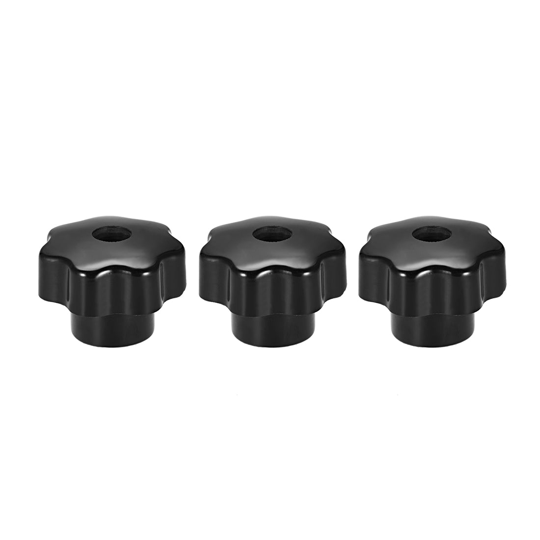 uxcell Uxcell 3 Pcs Star Knob Grip Handle Brass Insert Female Thread  Black