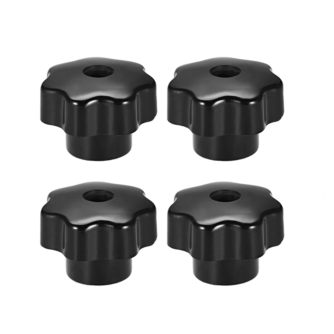 Uxcell Uxcell 4 Pcs Star Knob Grip Handle M8 Diameter 39mm Brass Insert Female Thread Black