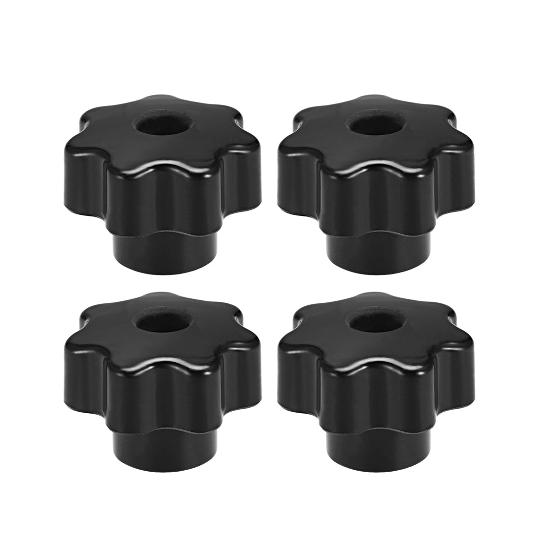 Uxcell Uxcell 4 Pcs Star Knob Grip Handle M8 Diameter 39mm Brass Insert Female Thread Black