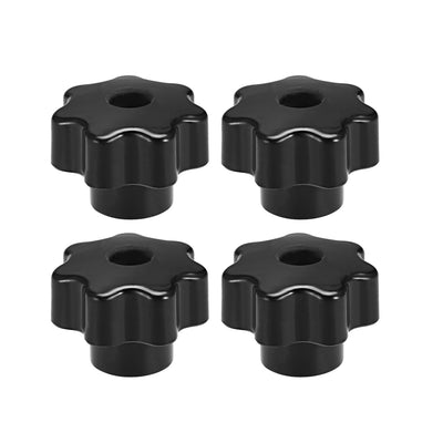 Harfington Uxcell 4 Pcs Star Knob Grip Handle M8 Diameter 39mm Brass Insert Female Thread Black