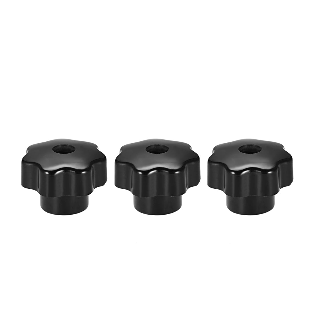 uxcell Uxcell 3 Pcs Star Knob Grip Handle Brass Insert Female Thread  Black