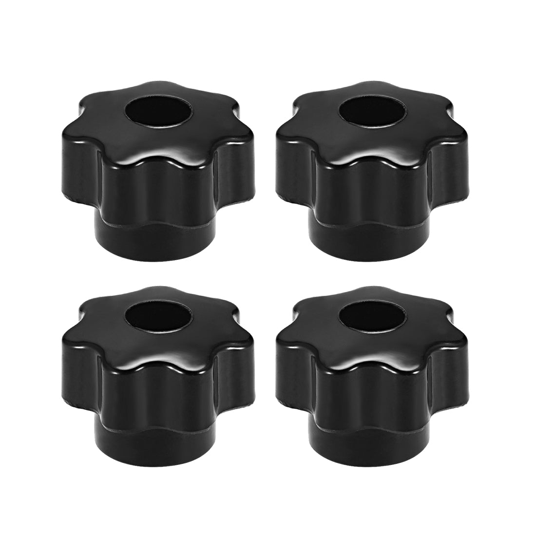 Uxcell Uxcell 4 Pcs Star Knob Grip Handle M8 Diameter 39mm Brass Insert Female Thread Black