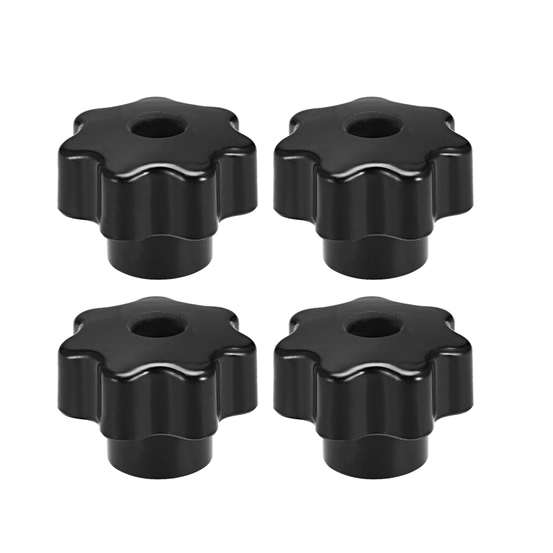 Uxcell Uxcell 4 Pcs Star Knob Grip Handle M8 Diameter 39mm Brass Insert Female Thread Black