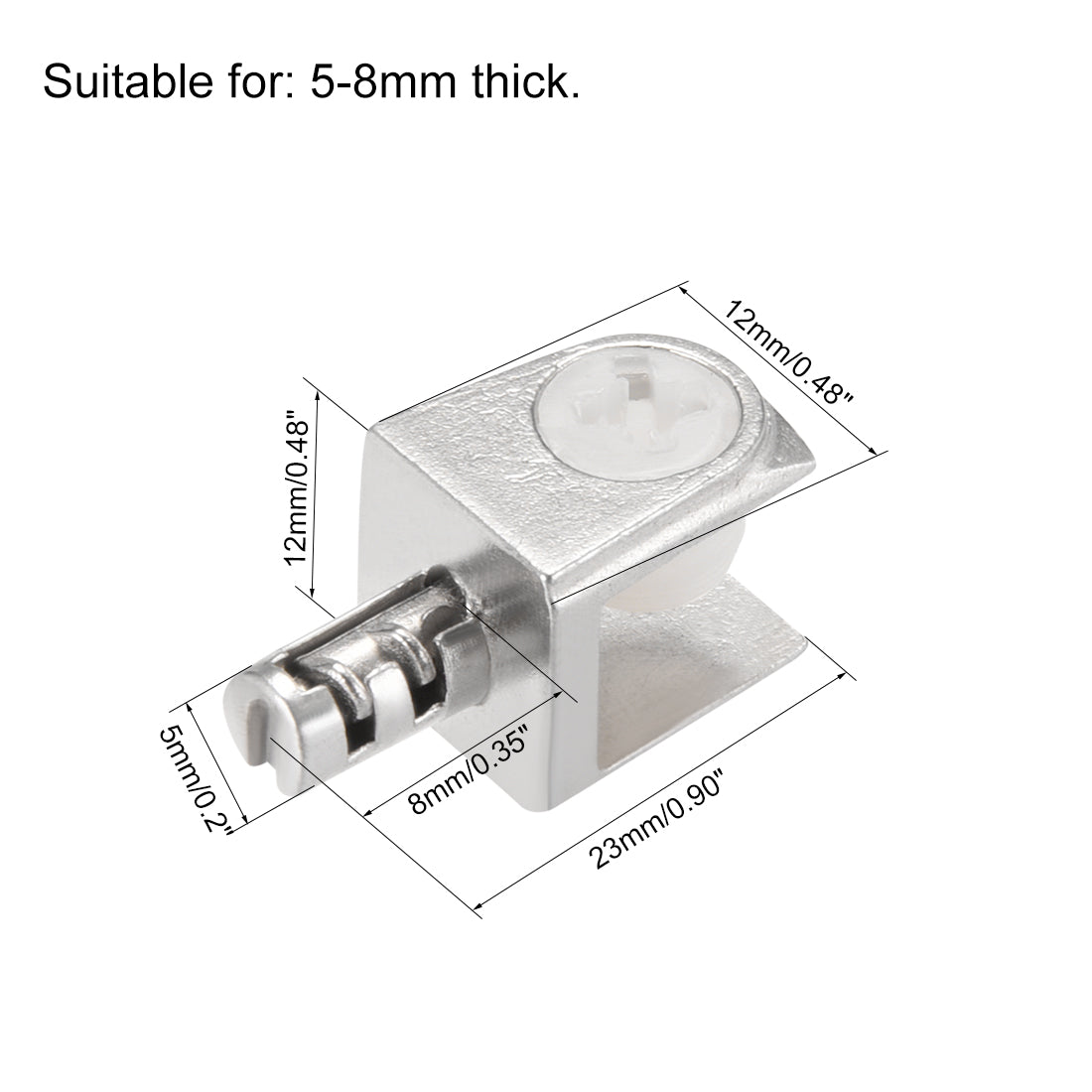 uxcell Uxcell Glass Shelf Brackets, Zinc Alloy Glass Clip Shaft Mount for 5-8mm Thickness 2pcs