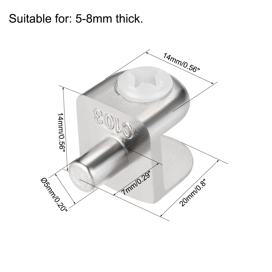 uxcell Uxcell Glass Shelf Brackets, Zinc Alloy Glass Clamp Shaft Mount for 5mm-8mm Thick, 2pcs