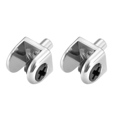 uxcell Uxcell Glass Shelf Brackets, Zinc Alloy Clamp Clip Shaft Mount for 5-8mm Thick, 2pcs