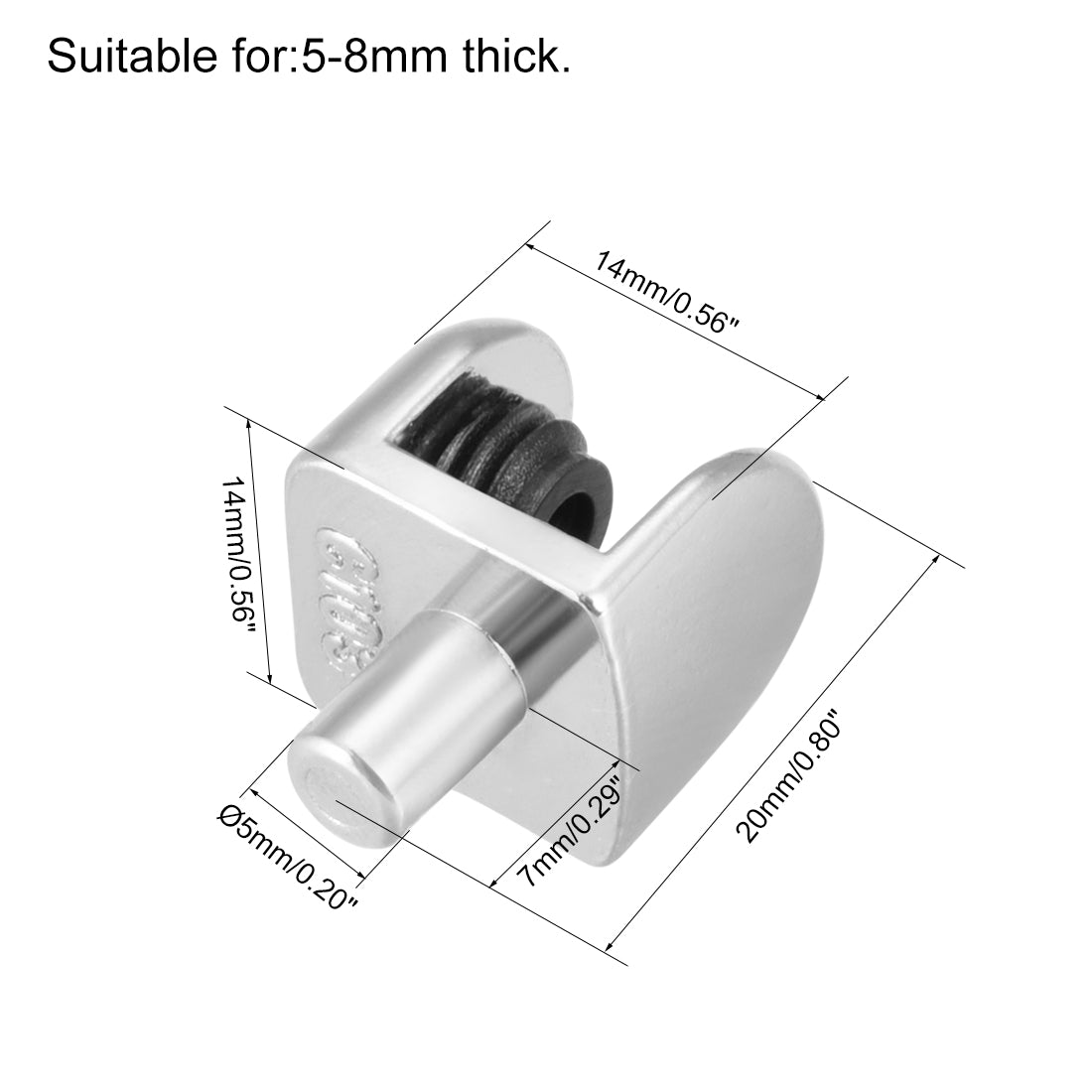 uxcell Uxcell Glass Shelf Brackets, Zinc Alloy Clamp Clip Shaft Mount for 5-8mm Thick, 10pcs