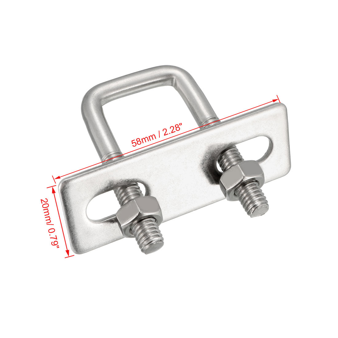 uxcell Uxcell Square U-Bolts M6 D x 20mm W x 45mm L 304 Stainless Steel with Nuts Frame