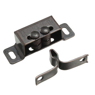 Harfington Uxcell Retro Wardrobe Door Iron Double Ball Roller Catch Latch, Copper Tone 2pcs