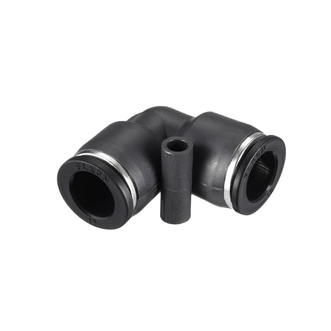 uxcell Uxcell Plastic Elbow Push to Connect Tube Fitting 12mm Tube OD Black 2pcs