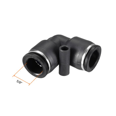 Harfington Uxcell Plastic Elbow Push to Connect Tube Fitting 16mm Tube OD Black