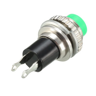 Harfington Uxcell 10mm Mounting Hole Green Momentary Push Button Switch SPST NO 5pcs