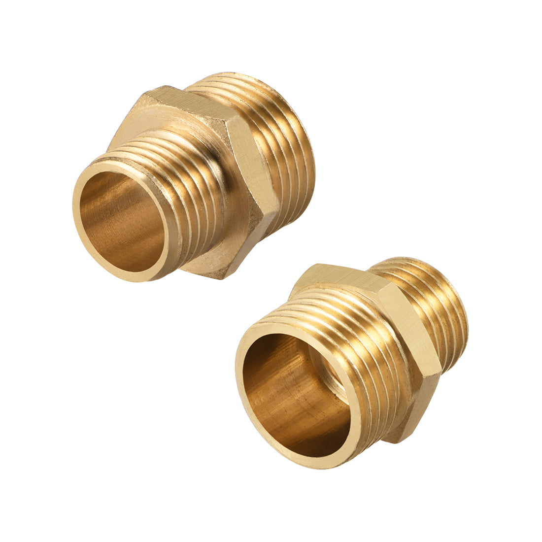 uxcell Uxcell Brass Pipe Fitting Reducing Hex G1/4 x G3/8 Male Pipe Brass Fitting 4pcs