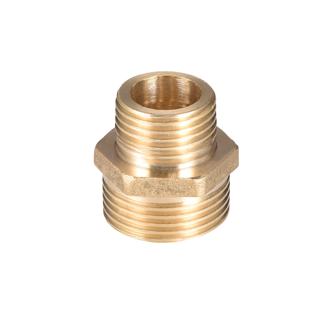 uxcell Uxcell Brass Pipe Fitting Reducing Hex G1/2 x G3/4 Male Pipe Brass Fitting