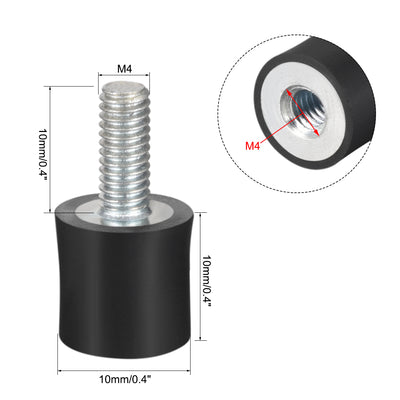 Harfington Uxcell Thread Male Female Rubber Mounts,Vibration Isolators 4pcs