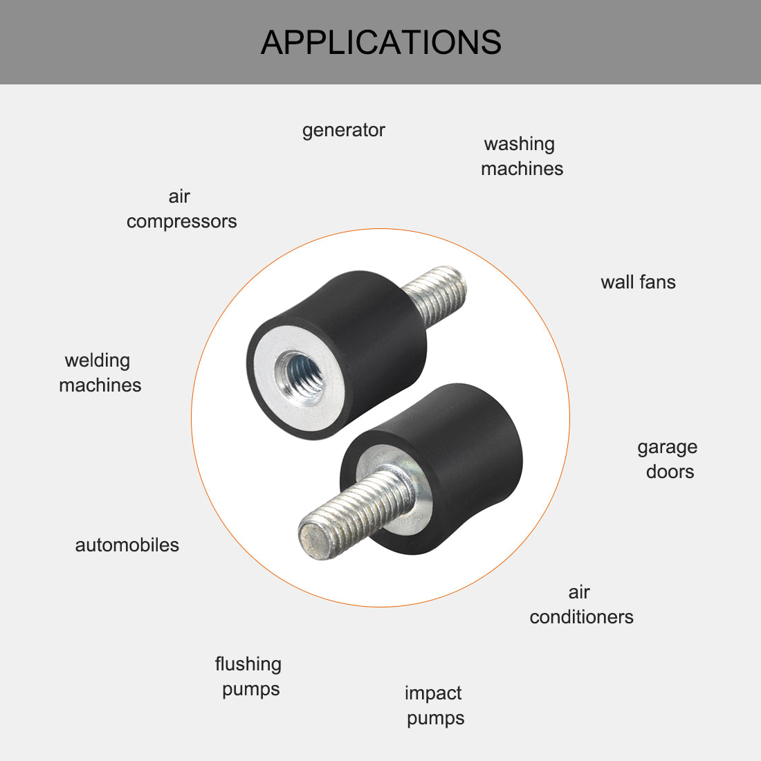 uxcell Uxcell Thread Male Female Rubber Mounts,Vibration Isolators 4pcs