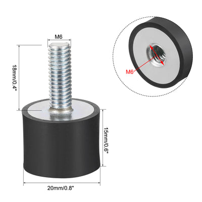 Harfington Uxcell Thread Male Female Rubber Mounts,Vibration Isolators pcs