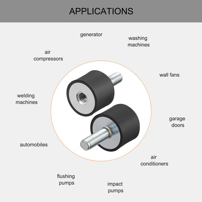 Harfington Uxcell Thread Male Female Rubber Mounts,Vibration Isolators pcs