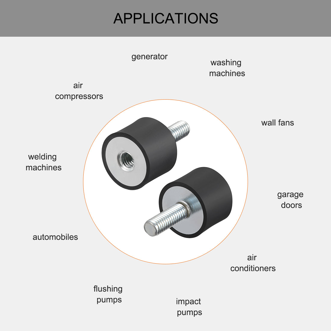 uxcell Uxcell Thread Male Female Rubber Mounts,Vibration Isolators 4pcs