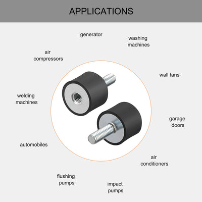 Harfington Uxcell Thread Male Female Rubber Mounts,Vibration Isolators 4pcs