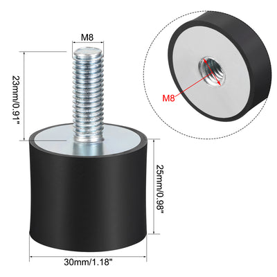 Harfington Uxcell Thread Male Female Rubber Mounts,Vibration Isolators pcs