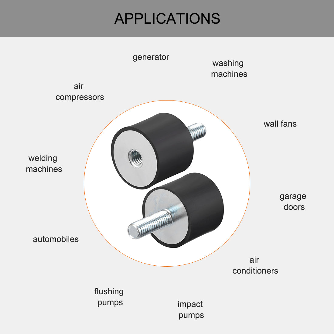 uxcell Uxcell Thread Male Female Rubber Mounts,Vibration Isolators pcs