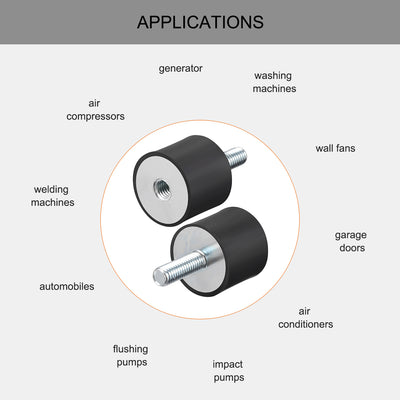 Harfington Uxcell Thread Male Female Rubber Mounts,Vibration Isolators pcs