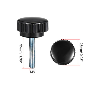 Harfington Uxcell M8 x 35mm Male Thread Knurled Clamping Knobs Grip Thumb Screw on Type 10 Pcs