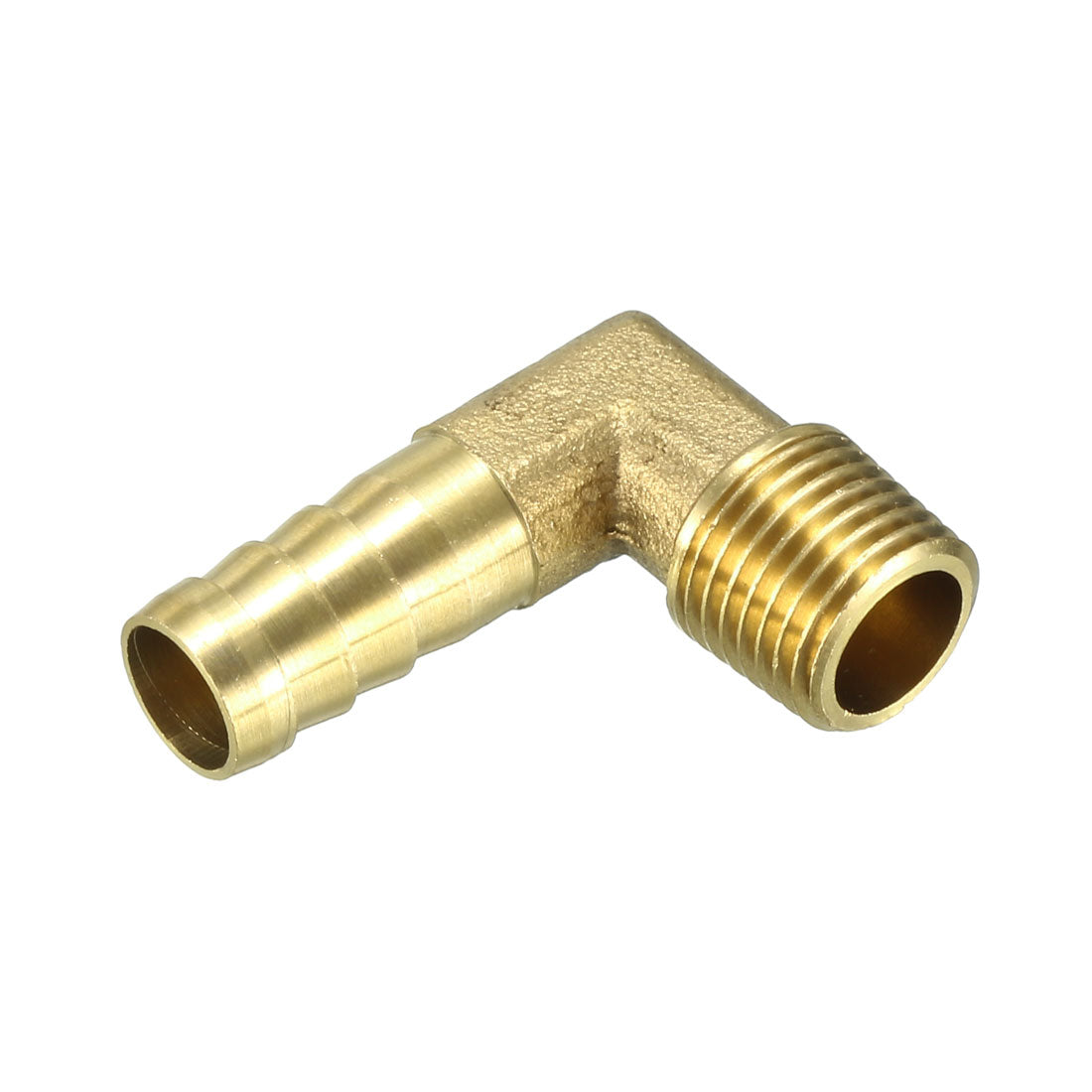 uxcell Uxcell Brass Barb Hose Fitting 90 Degree Elbow 10mm Barbed x 1/4 PT Male Connector