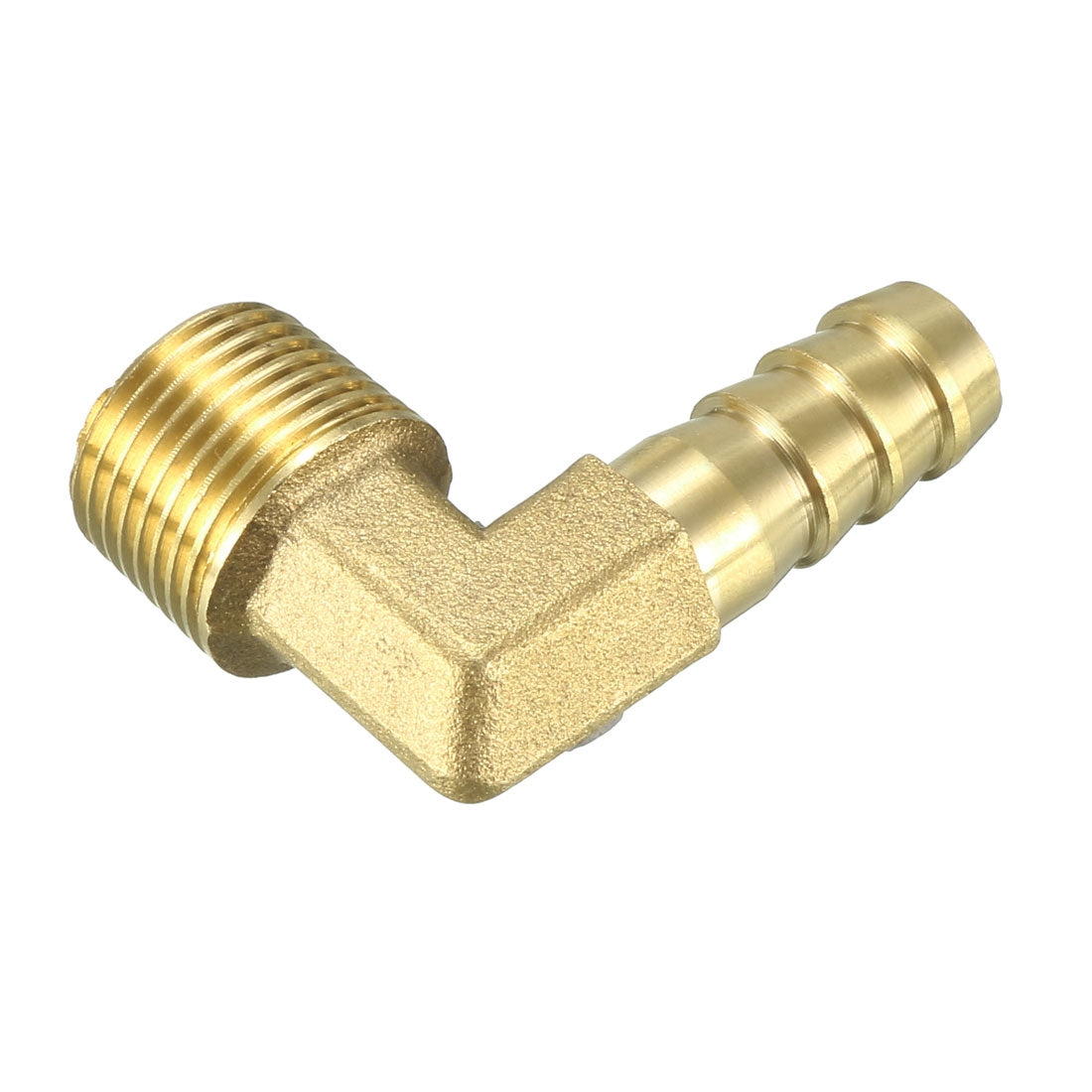 uxcell Uxcell Brass Barb Hose Fitting 90 Degree Elbow 10mm Barbed x 3/8 PT Male Connector 2pcs