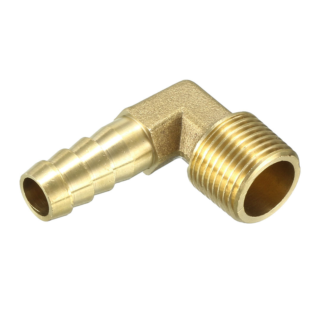 uxcell Uxcell Brass Barb Hose Fitting 90 Degree Elbow 10mm Barbed x 3/8 PT Male Connector 2pcs