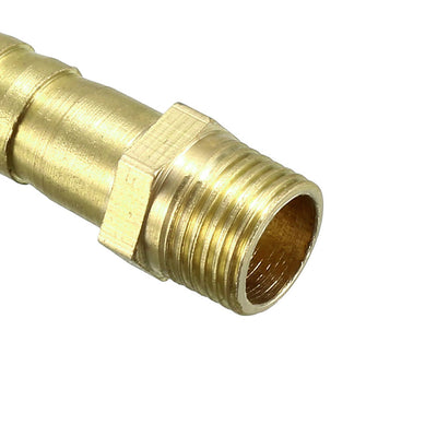 Harfington Uxcell Brass Barb Hose Fitting Connector Adapter 8mm Barbed x 1/8 PT Male Pipe 5pcs