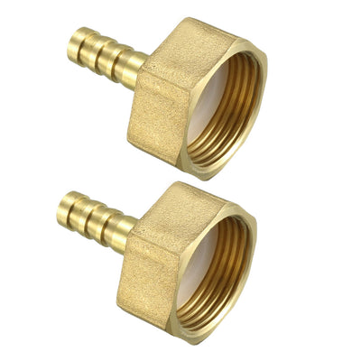 uxcell Uxcell Brass Barb Hose Fitting Connector Adapter, 8mm Barb x 3/4 PT Female Pipe 2pcs